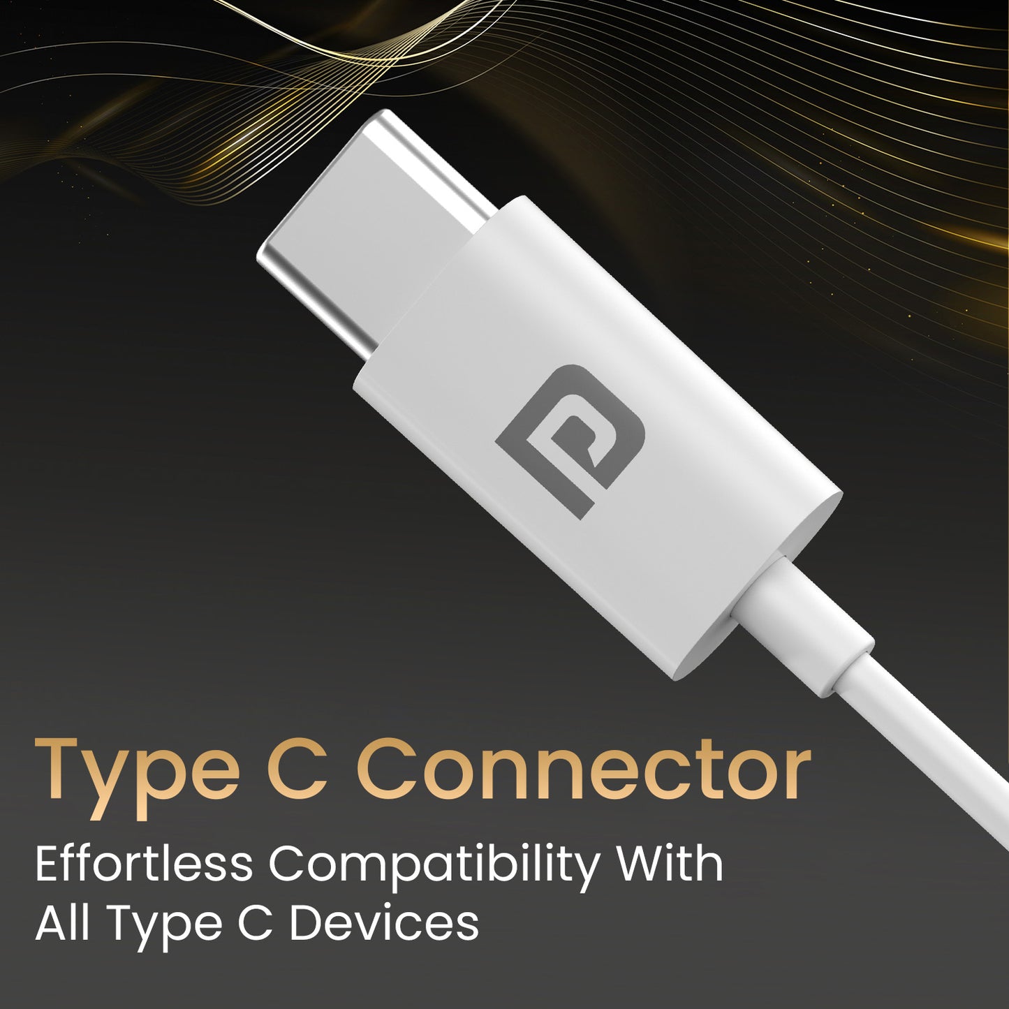 White Portronics Conch Tune C Wired Earphone with Type C Jack – Ideal for Android Phones, Tablets & Laptops