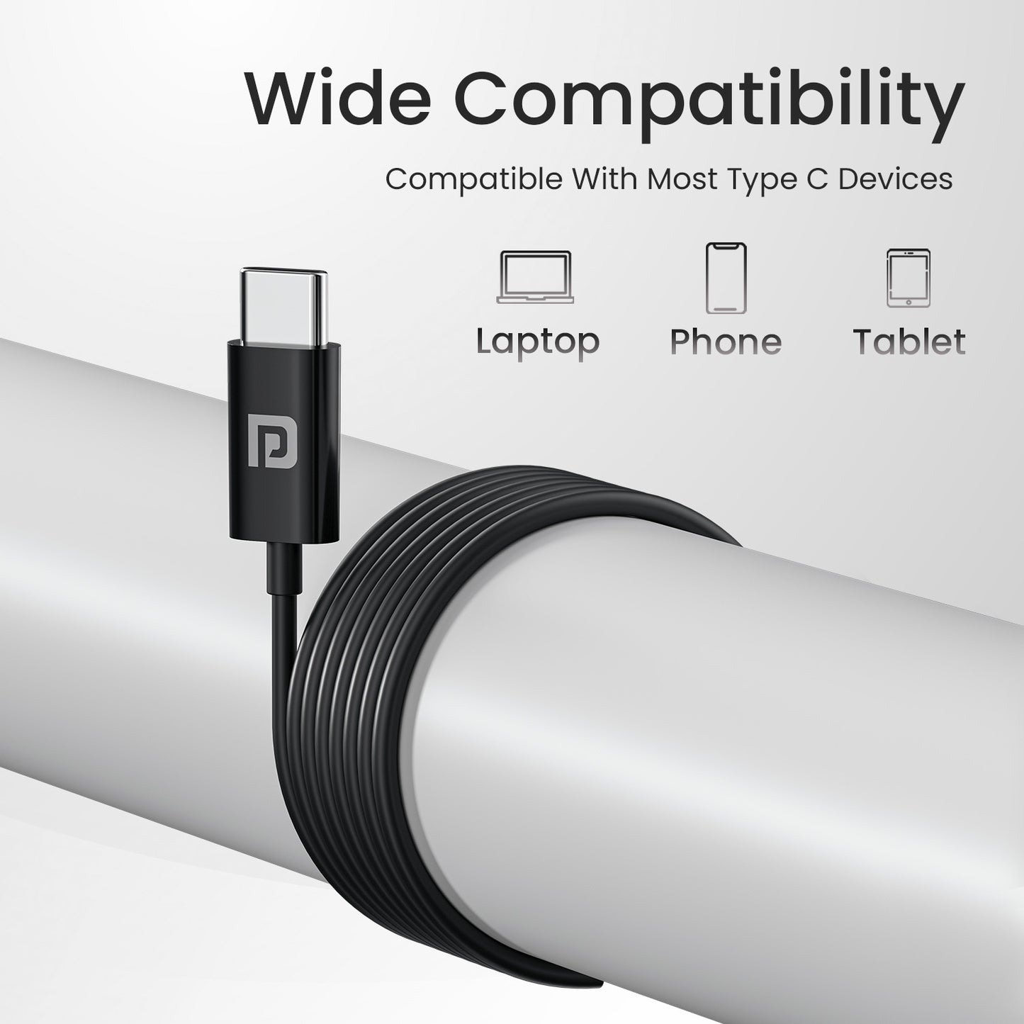 Black Portronics Conch Tune C Wired Earphones – Reliable Type C Earphones with Mic for Work and Entertainment