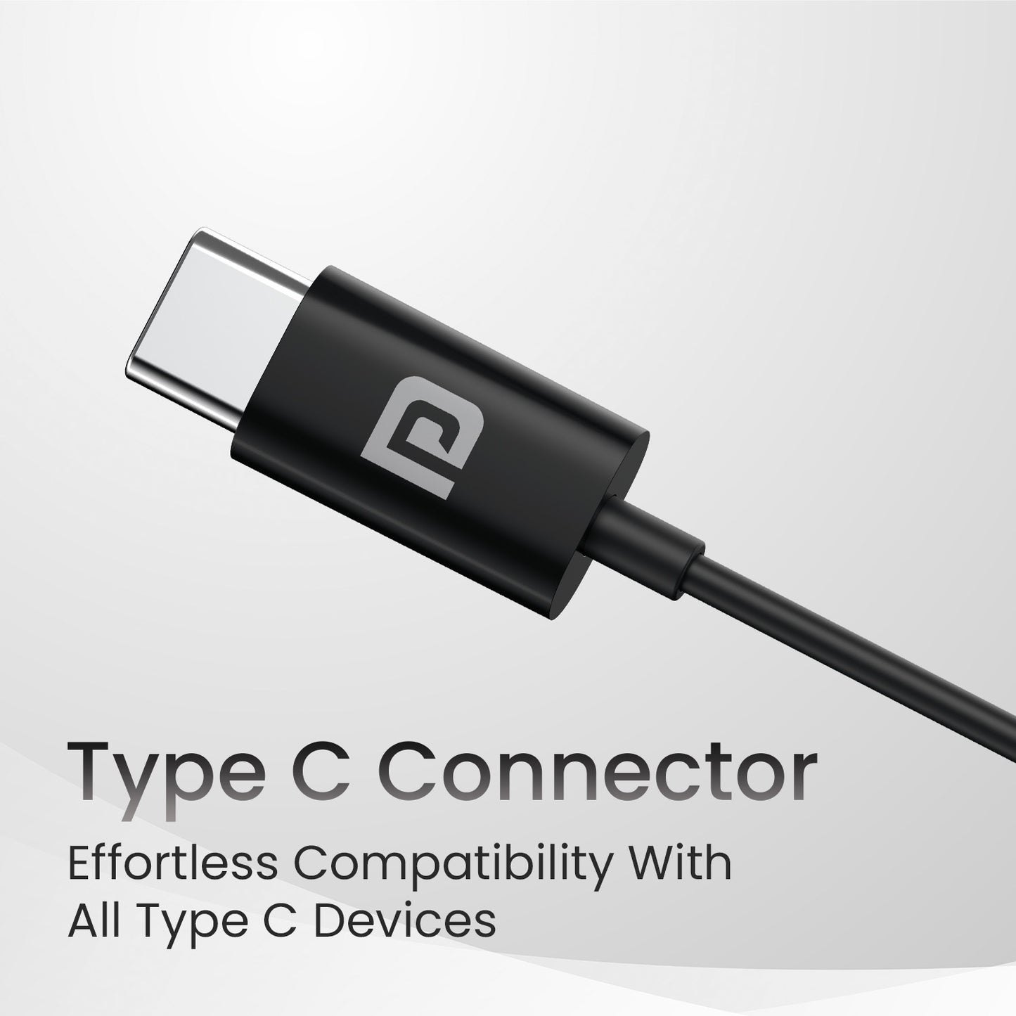 Black Portronics Conch Tune C Wired Earphones Type C – Universal Compatibility with Type C Devices