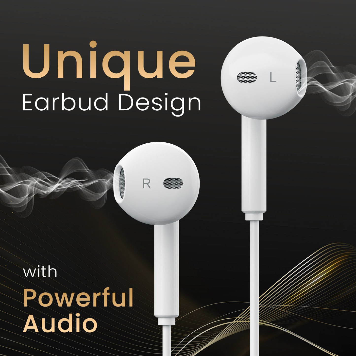 White Portronics Conch Tune C Wired Earphones with Mic Under 500 – Budget-Friendly Audio Solution