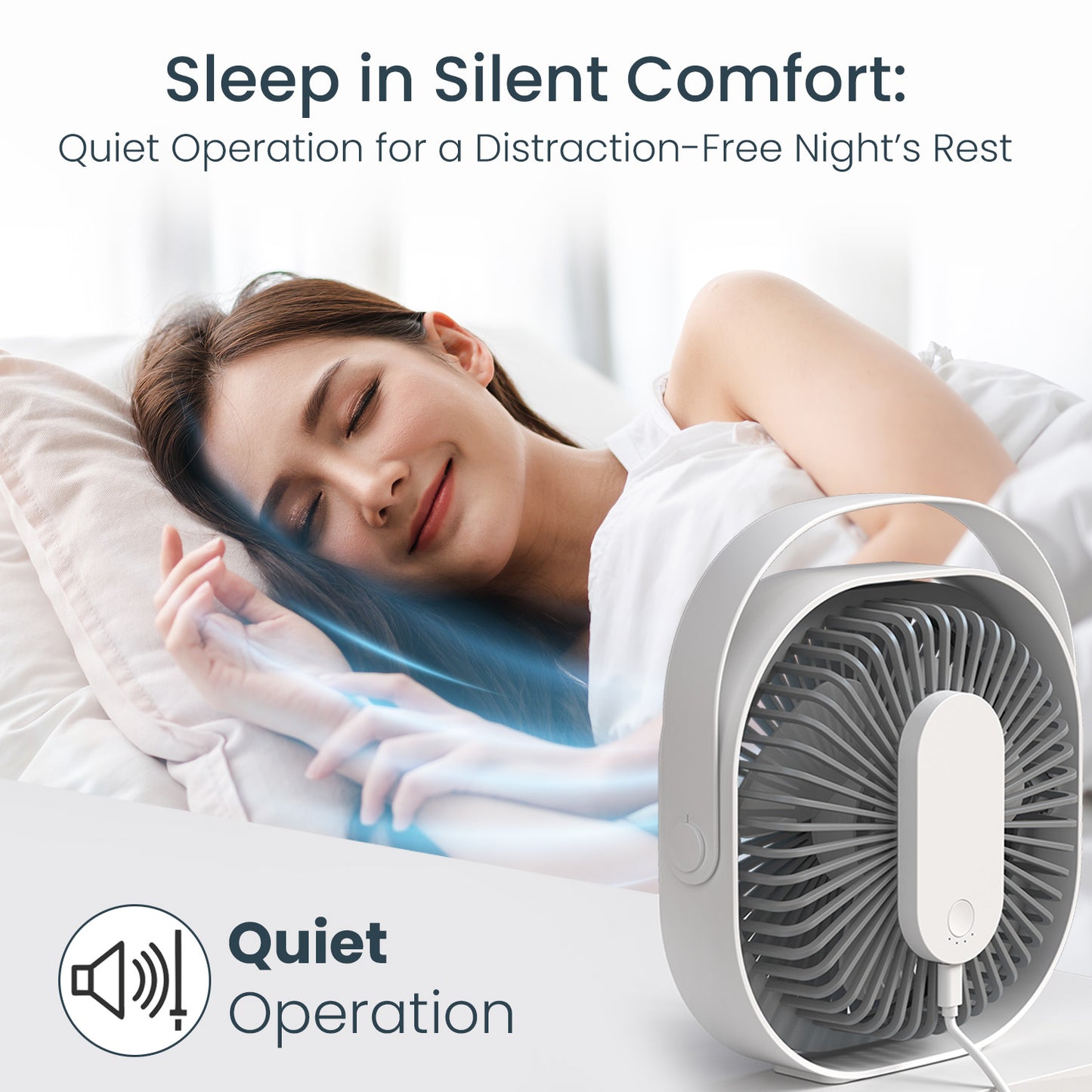 Portronics CoolCube mini fan with Type C charging, offering a sleek design and three-speed modes for an energy-efficient rechargeable fan experience