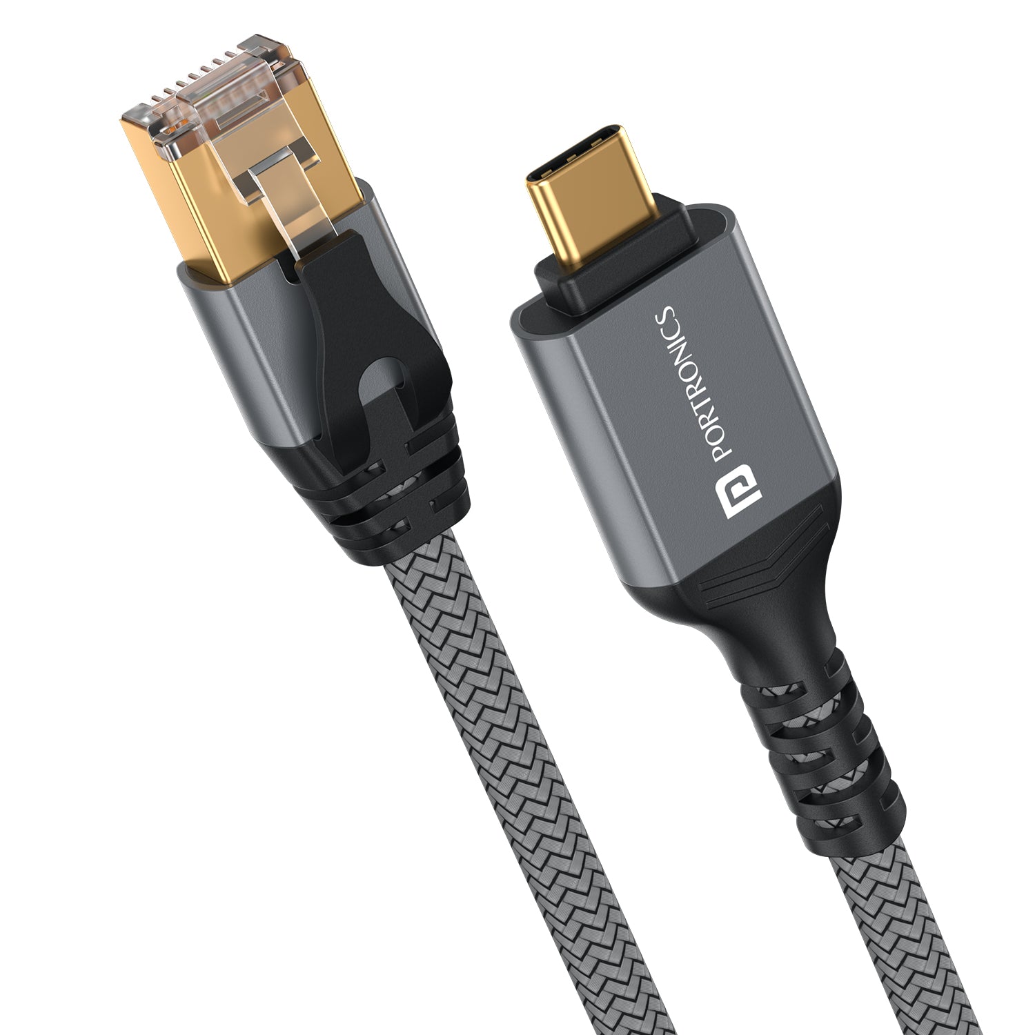 Portronics EtherC Ethernet Cable | Type-C to RJ45 for high-speed data transfer and Gigabit connectivity | Reliable computer cable for lan cable performance and computer accessories online
