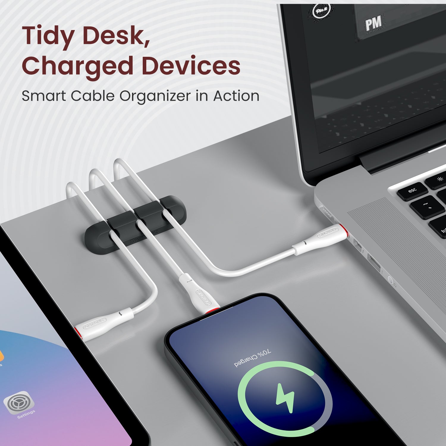 Shop Griplet Smart Cable Organizer For Desk – Portronics