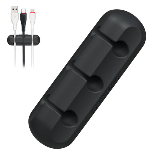 Portronics Griplet | Smart Cable Organizer for Desks with 3-Slot Design and Premium Adhesive Tape for Neat, Tangle-Free Cable Management | Smart Cable Organizer, Cable Organiser for Desk, Cable Manager, Organizer Holder Clips, Phone Cable Holder
