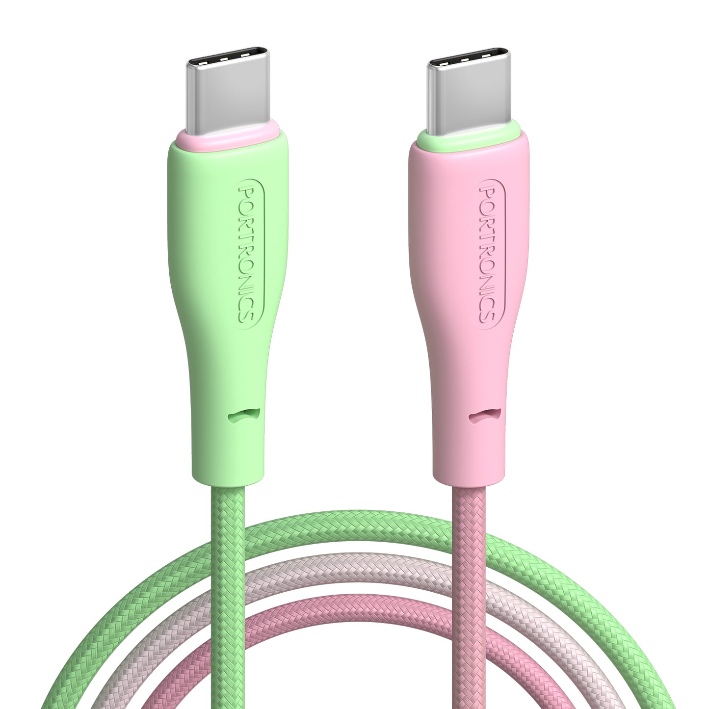 Portronics HUE X Type C to Type C cable fast charging | 60W USB cable to Type C with nylon braided design and 480Mbps high-speed data transfer