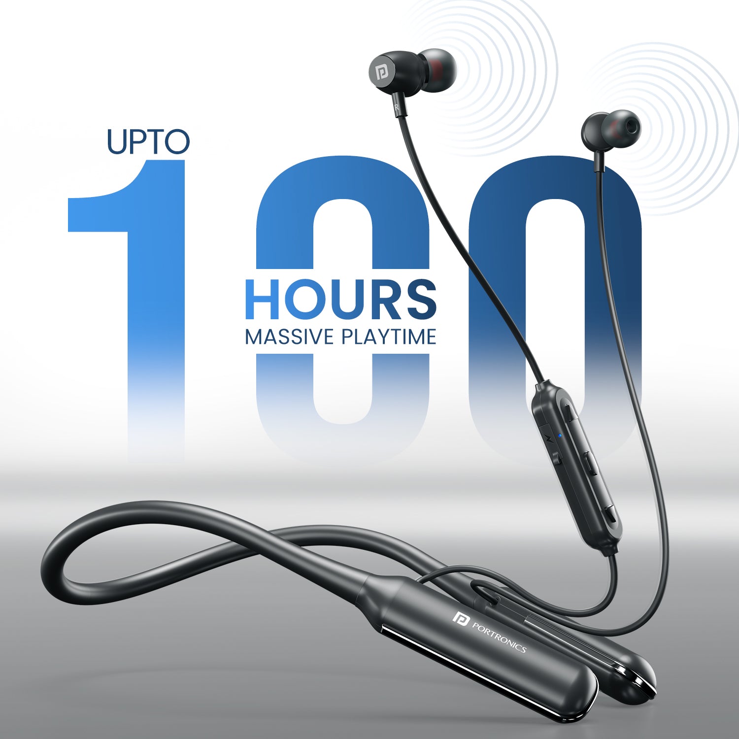 Portronics Harmonics Y4 Sports Neckband | premium wireless in-ear earphones with 100 hours battery life and Bluetooth 5.4 | advanced dual pairing allows seamless switch between smartphone and laptop | HD mic for noise-free calls | magnetic earbuds ensure tangle-free storage | true wireless stereo sound with powerful bass & clear mids | perfect neckband for fitness, jogging, gym, gaming, YouTube, and OTT streaming
