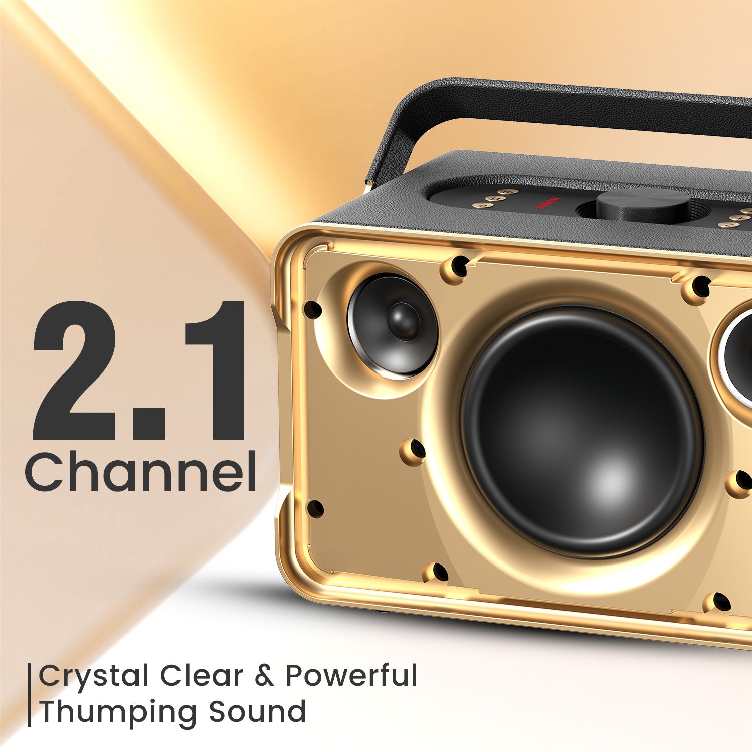Black Portronics Harmony | 2.1 Channel Wireless Speaker with Passive Radiator for Rich Audio | Portable Multimedia Speaker, Party Speaker, Wireless Speaker