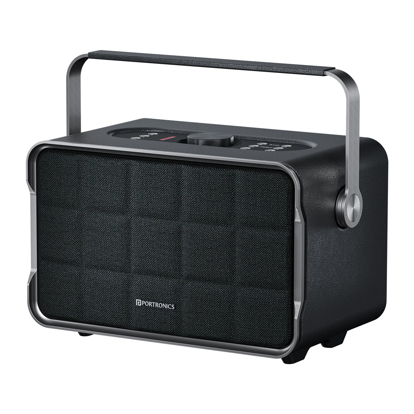 Grey Portronics Harmony | 80W HD Wireless Bluetooth Speaker with TWS & Retro Design | Wireless Speaker, Party Speaker, Portable Bluetooth Speaker
