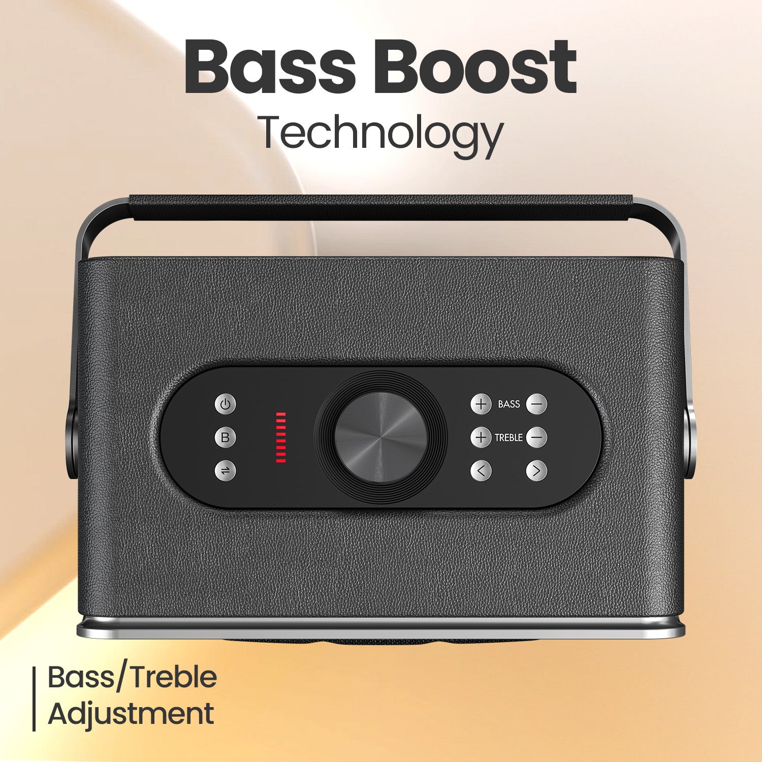 Grey Portronics Harmony | Portable Wireless Speaker with AUX, USB, Bass Boost & 2.1 Channel Cinematic Sound | Bluetooth Party Speaker, Rechargeable Speaker