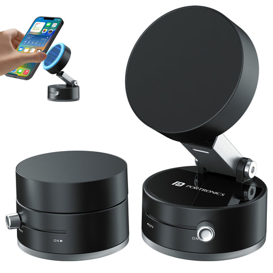 Portronics Hold X magnetic mobile holder | universal mobile holder with N52 magnets | mobile stand for desk and car | smartphone holder with strong grip