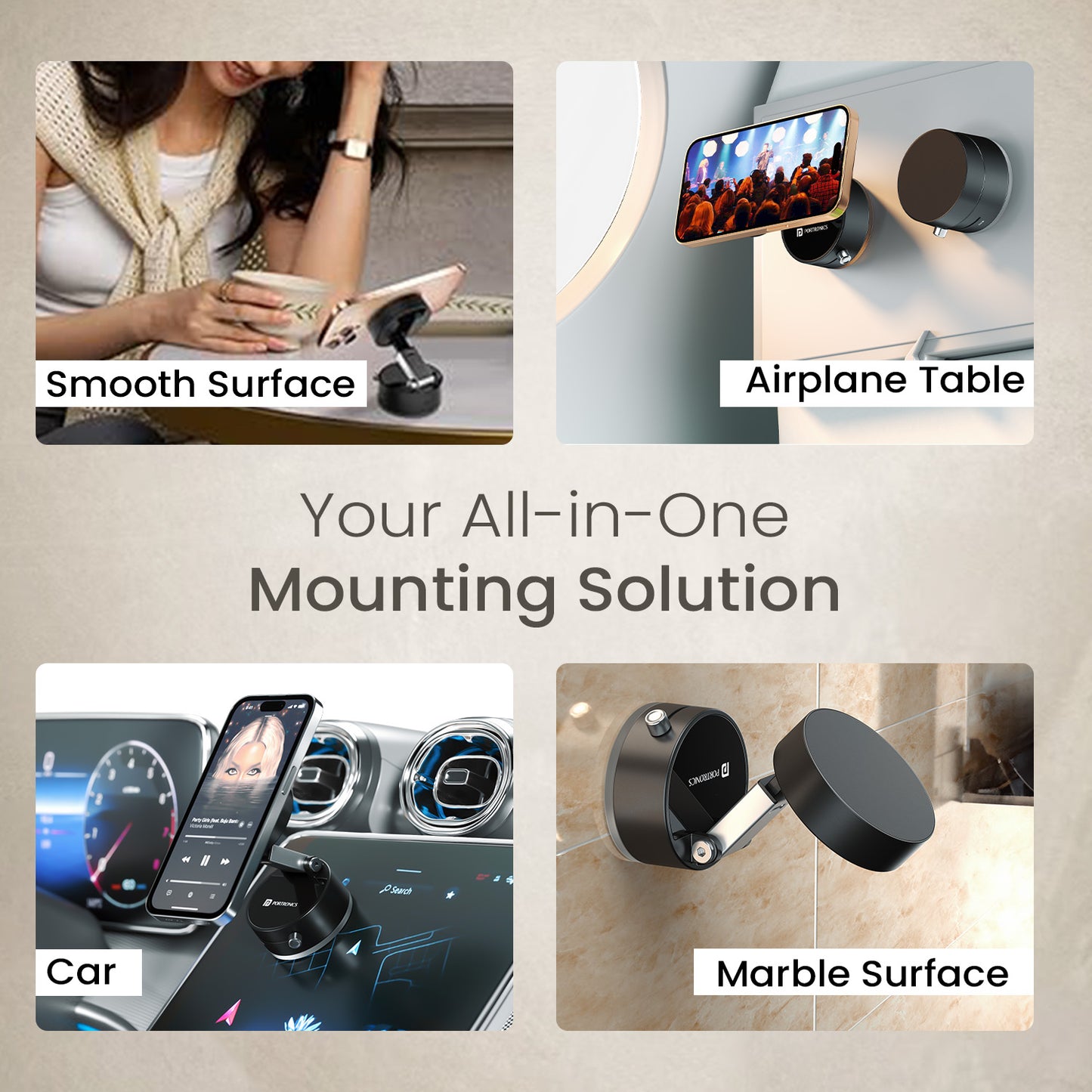 Portronics Hold X mobile phone stand | adjustable angle magnetic mobile holder | smartphone holder for desk and countertop | sleek, foldable cell phone stand