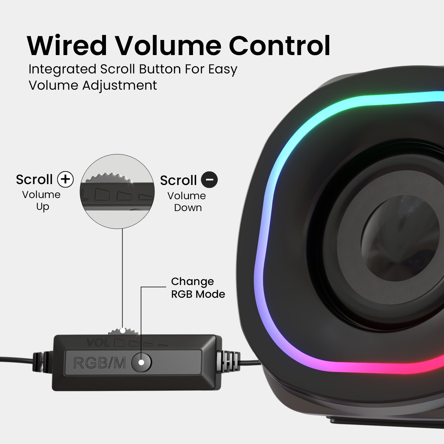 Black Portronics In Tune 5 Desktop Speakers | Mini portable speaker for PC with stereo sound | usb speakers for pc delivering clear audio without distortion