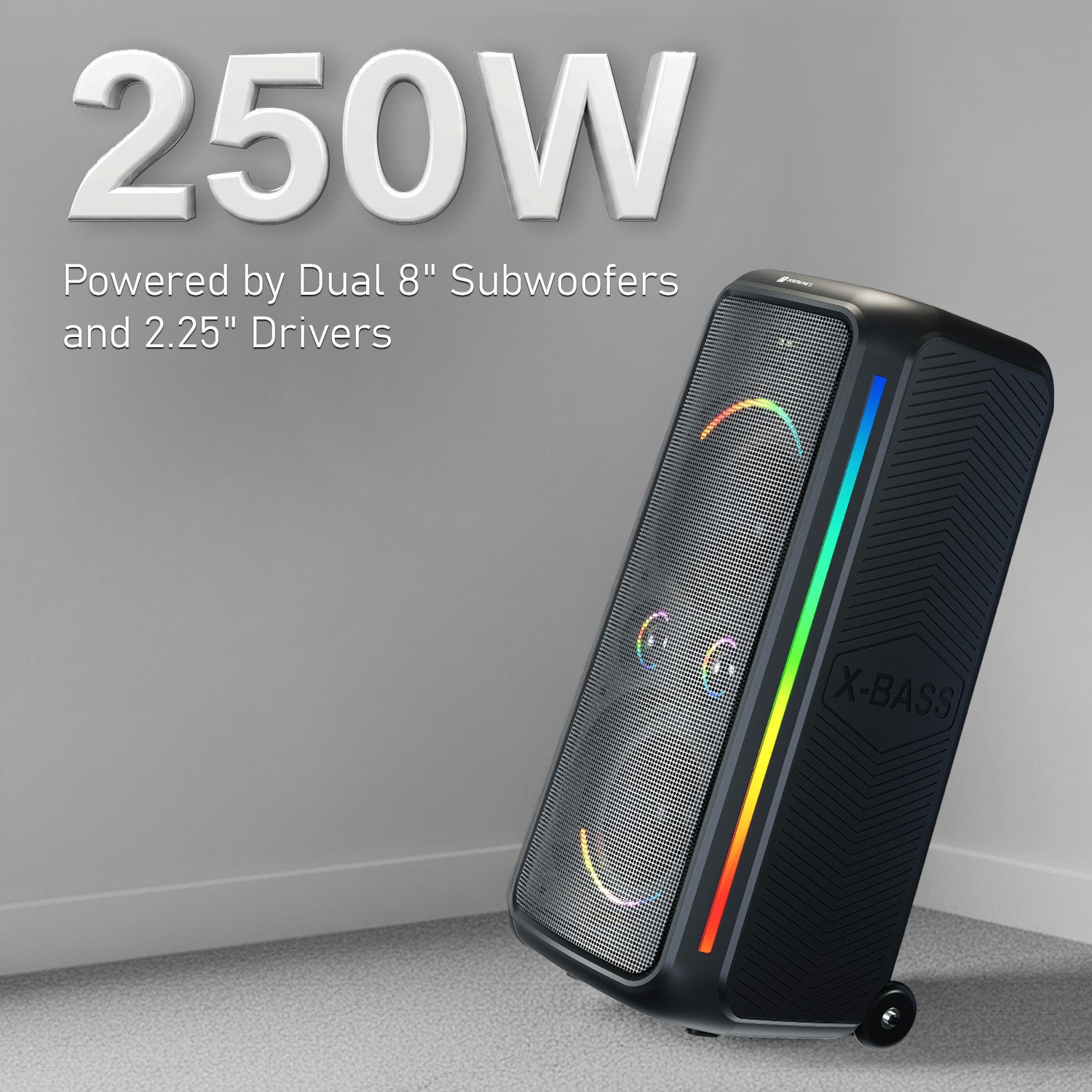 Portronics Iron Beats 5 Prime 250W Party Speaker | Engineered for deep bass output with Bass Boost Technology | party speaker for loud and clear music