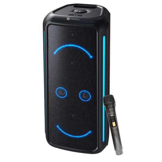 Portronics Iron Beats 5 Prime 250W Wireless Party Speaker With Mic | Powerful portable Bluetooth speaker for parties with dual bass drivers | wireless speakers for everyday entertainment