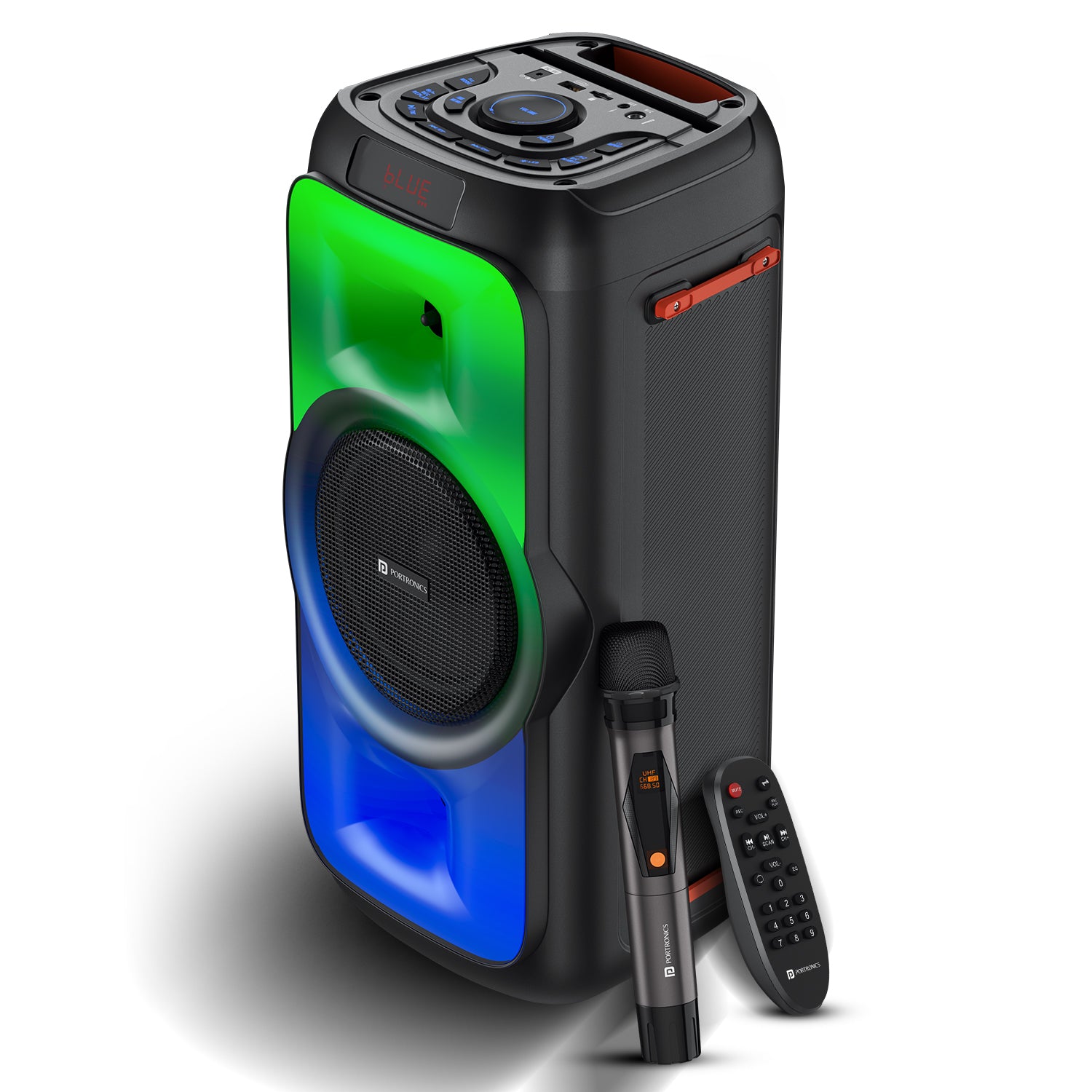 Portronics Iron Beats III wireless party speaker| Bluetooth party speaker| 200w party speaker with mic| karaoke speaker with wireless mic