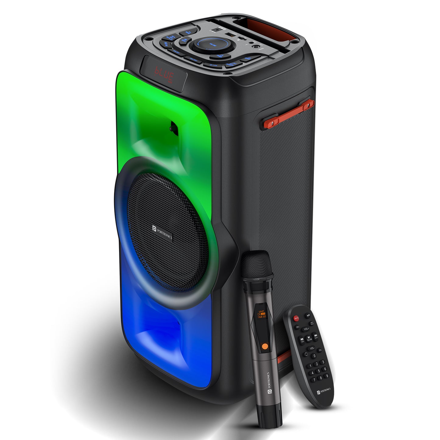 Portronics Iron Beats III wireless party speaker| Bluetooth party speaker| 200w party speaker with mic| karaoke speaker with wireless mic