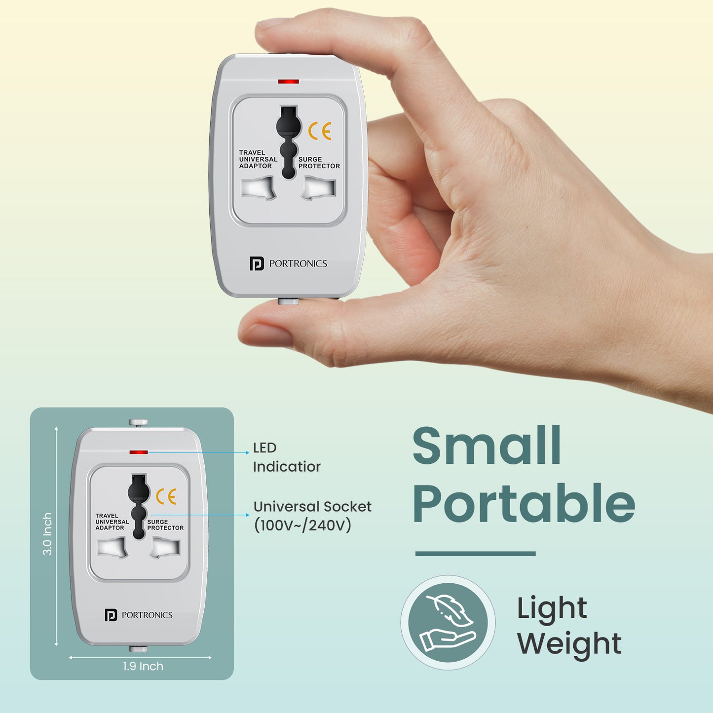 Portronics JuiceMate 3 Universal Travel Adapter – Lightweight & Travel-Friendly| best travel adapter online| portable travel adapter for phone