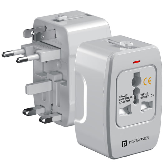 Portronics JuiceMate 3 Universal Travel Adapter with 6A AC Socket for Fast Charge
