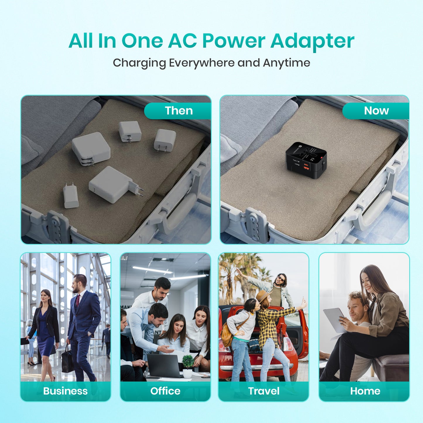 Portronics Juicemate 20W universal travel adapter for efficient device charging| best travel adapter for online 