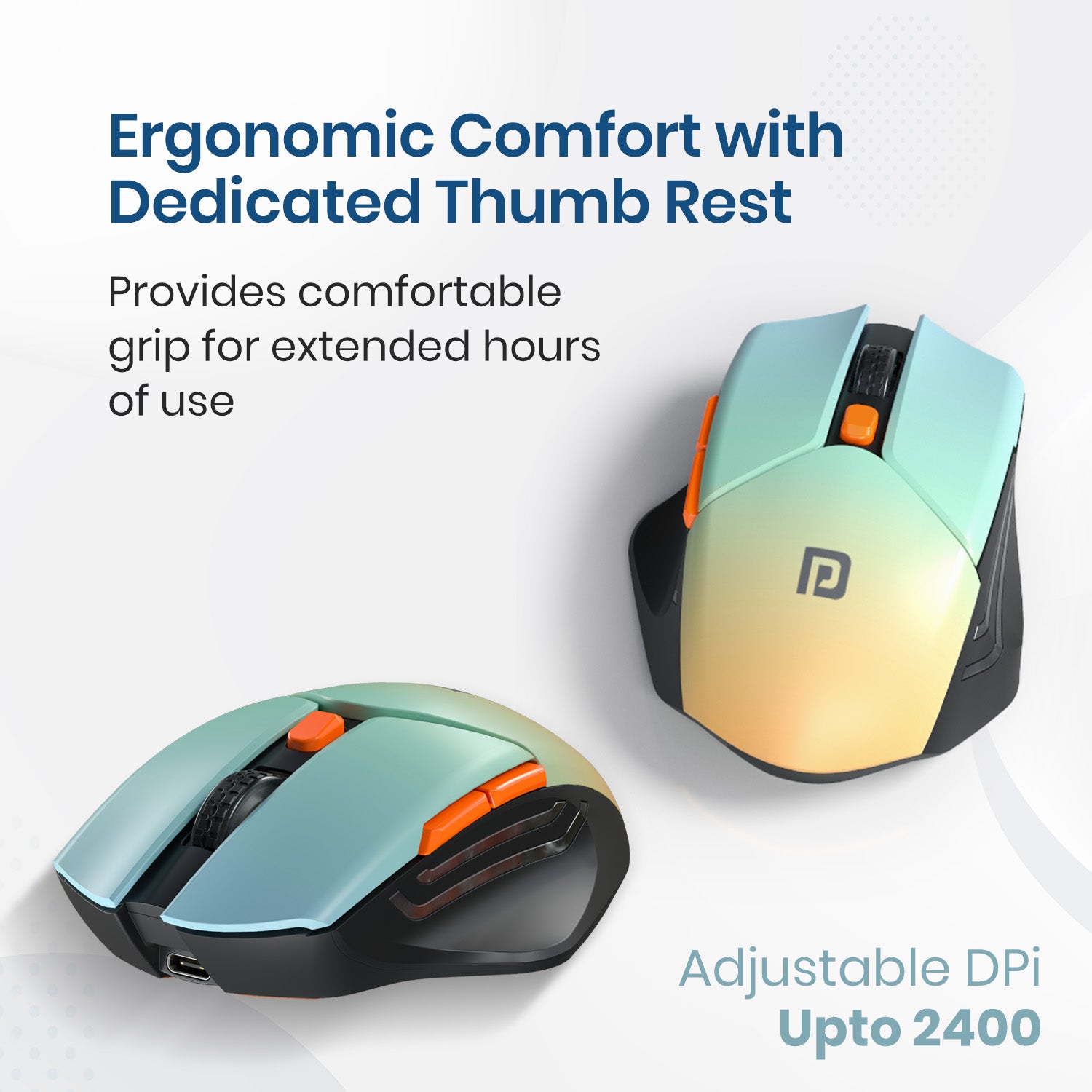 Portronics Key12 Combo keyboard mouse combo featuring Bluetooth wireless mouse with DPI precision sensor, wireless laptop keyboard with numeric keypad for accounting and data entry tasks.
