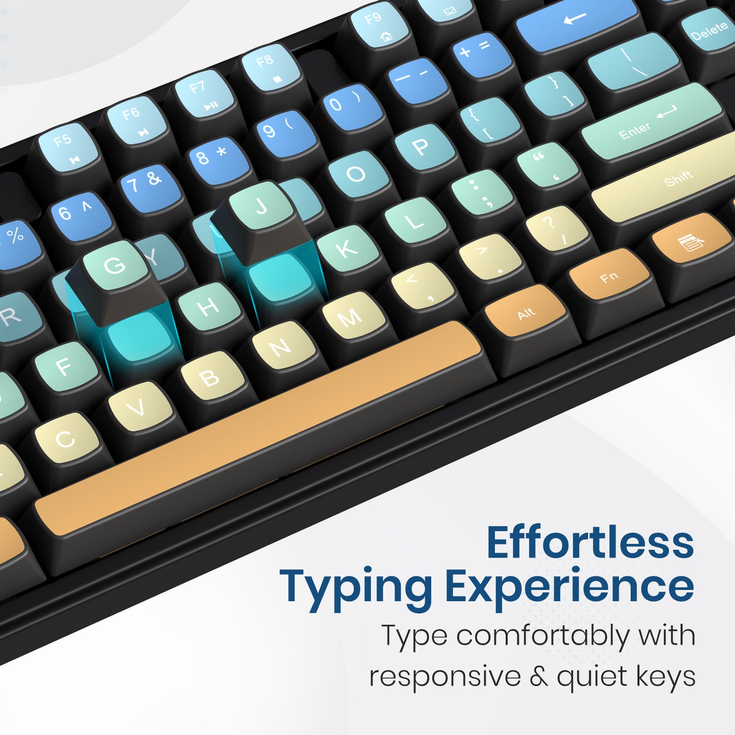 Portronics Key12 Combo wireless keyboard mechanical-style keys with silent membrane switches, laptop keyboard online solution paired with USB wireless mouse for computer productivity and office work.