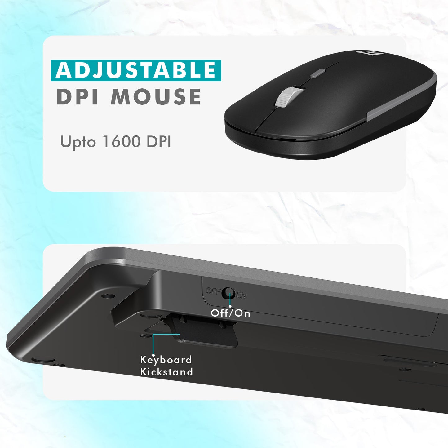 Portronics Key4 Combo Wireless Keyboard and Mouse | Optical mouse with adjustable DPI and smooth tracking | keyboard mouse combo suitable for laptop MacBook and PC systems