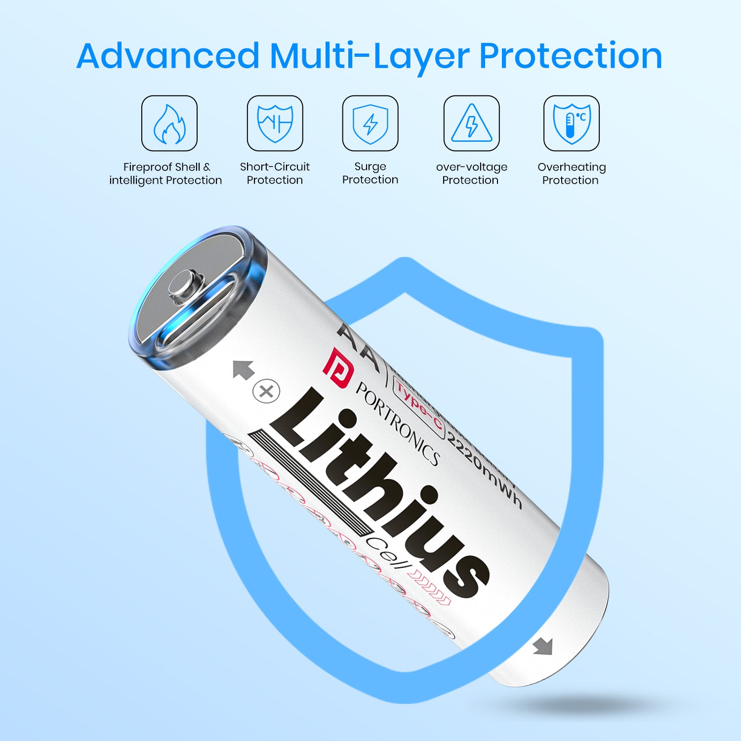 Portronics Lithius Cell AA Type-C Rechargeable Lithium-ion Battery | rechargeable lithium ion battery price | long-lasting rechargeable AA lithium batteries for wireless mouse, electric brushes, cameras and home devices