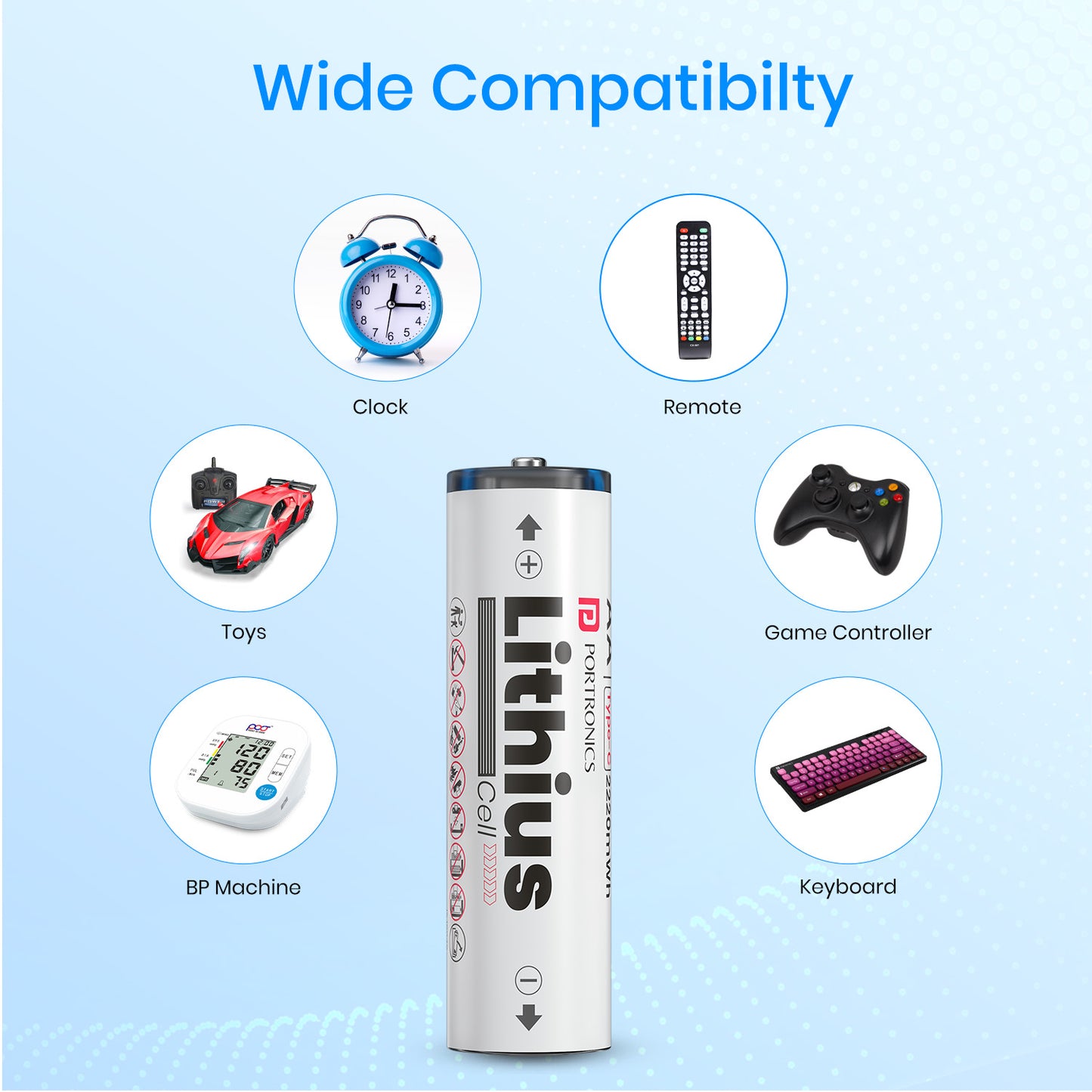 Portronics Lithius Cell AA USB-C Rechargeable Lithium-ion Battery | rechargeable lithium ion battery with built-in Type C Charging Port | eco-friendly lithium rechargeable battery for cameras, keyboards and smart devices