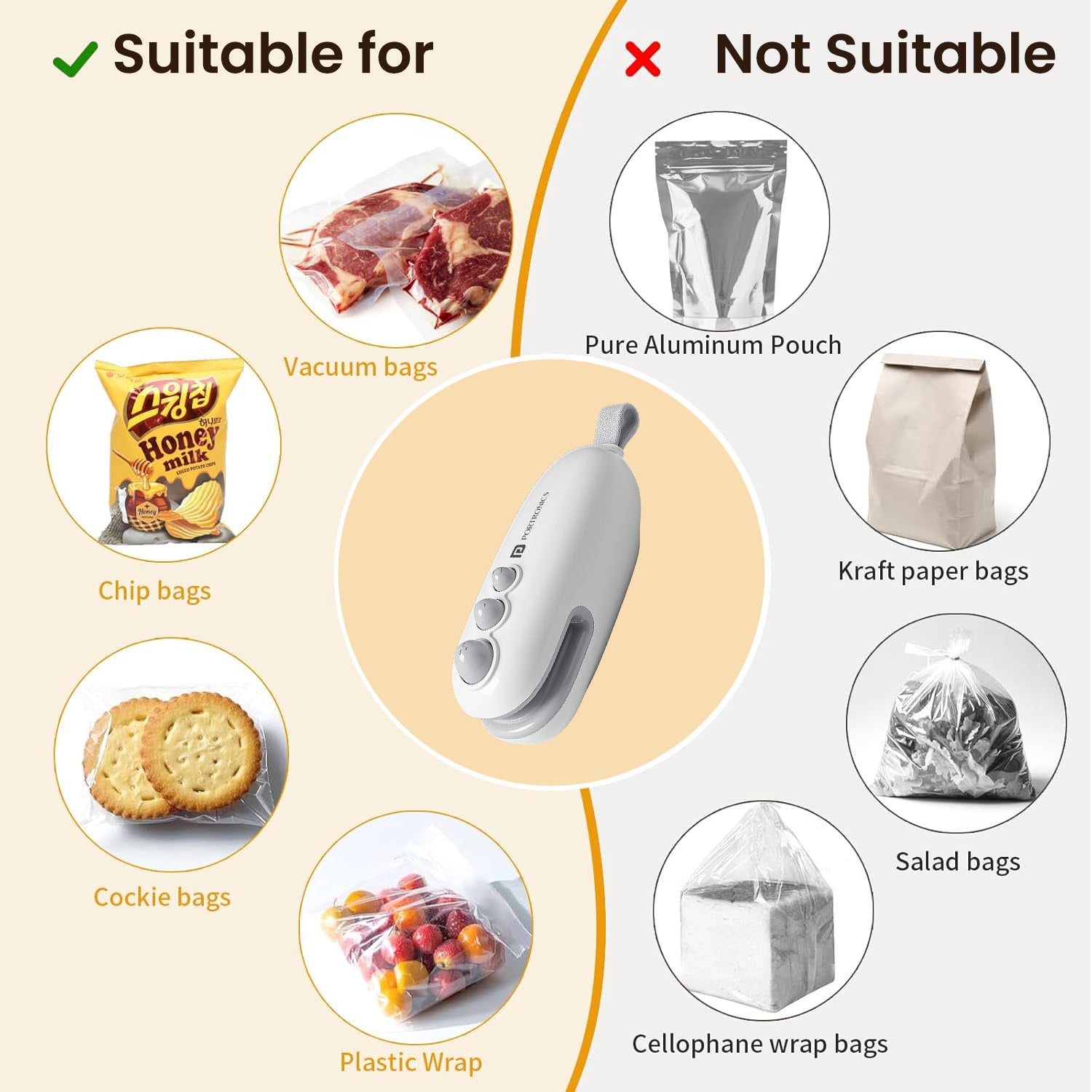 Portronics Locksy | Portable Sealing Machine with Built-in Cutter & Magnetic Dock | A compact 2-in-1 Sealer & Cutter that lets you seal, cut, and organize with ease. Ideal for sealing chips, spices, and freezer bags while doubling as a fridge magnet for everyday convenience.