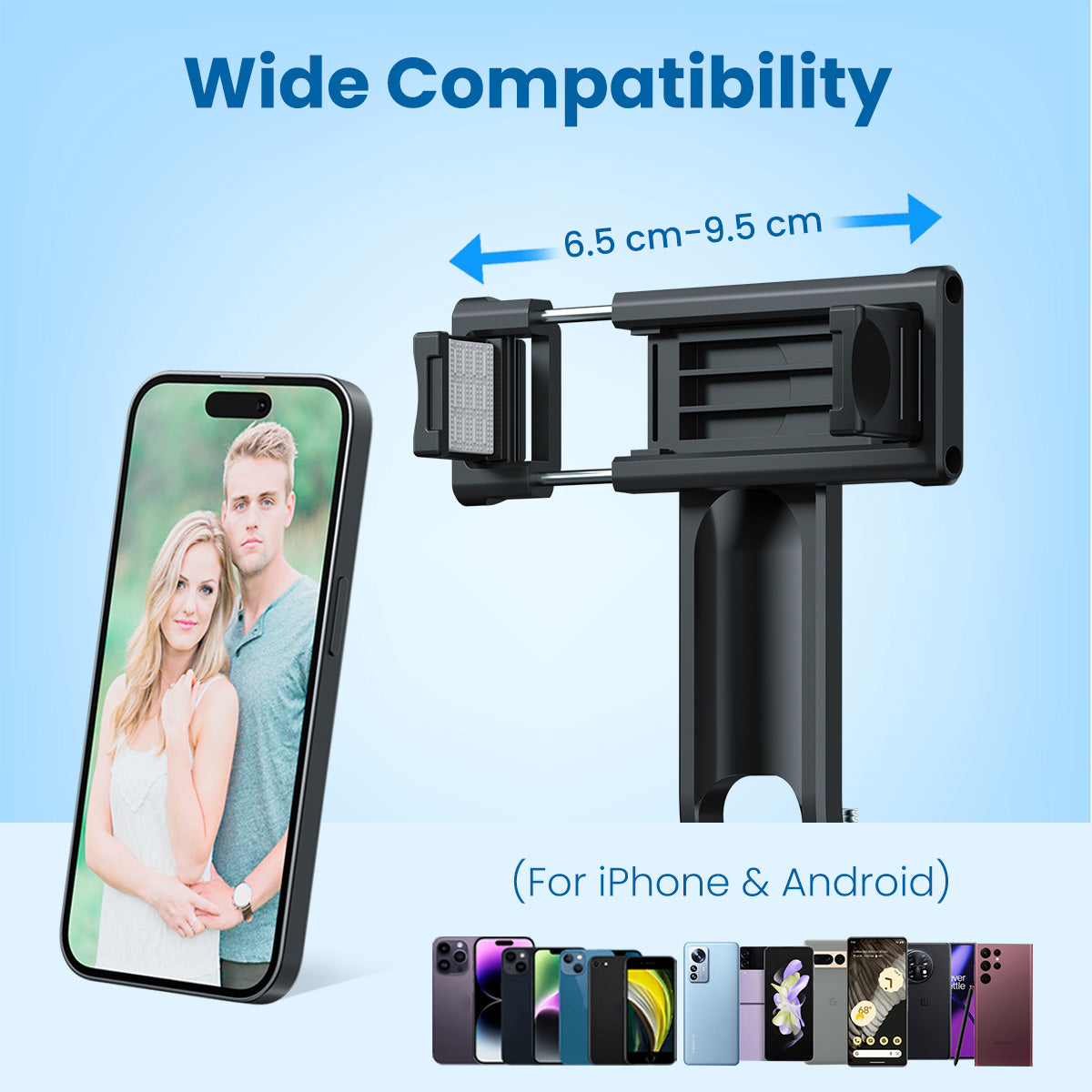 Portronics Lumistick 2 Smart Selfie Stick for iphone| best selfie stick for android| Smart Selfie Stick with tripod stand for vlogger