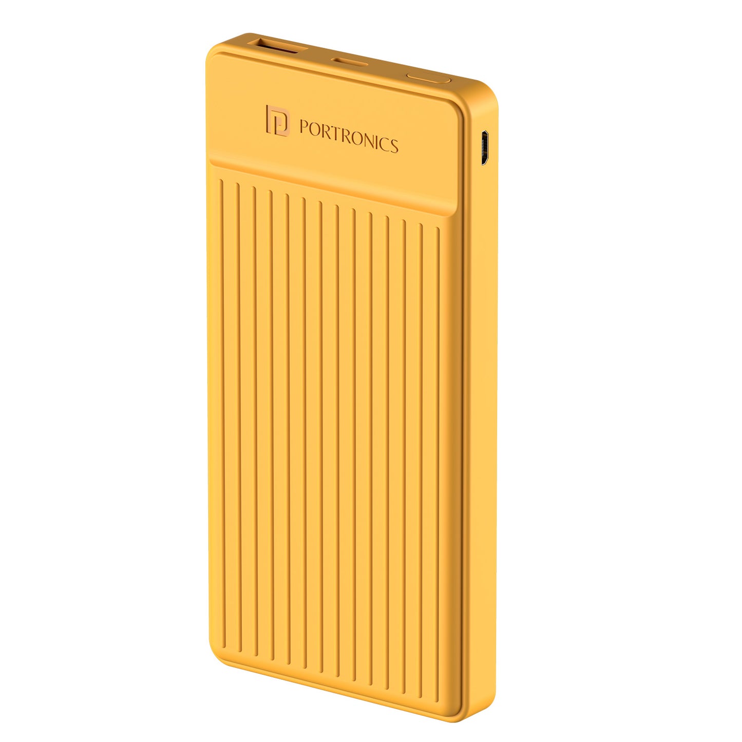 Yellow Portronics Luxcell B12 with Micro & Type C input | 10000mAh fast-charging power bank for mobile with durable design | power banks, Luxcell B12 with Micro & Type C input, Luxcell B, durable power bank, 10000mAh fast-charging power bank, 10000mah power bank, power bank for mobile, fast charging power bank, power bank, portronics power bank
