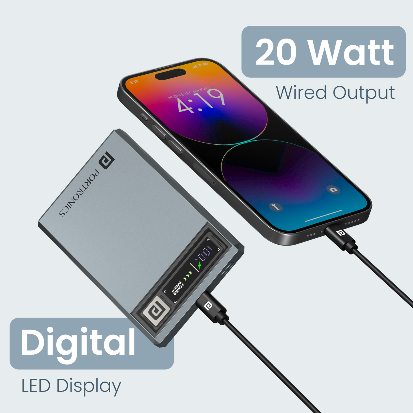 Fast charging power bank that powers up your devices as quickly as you can eat a pie—Luxcell Magclick 5K supports 15W wireless and 20W Type-C PD charging