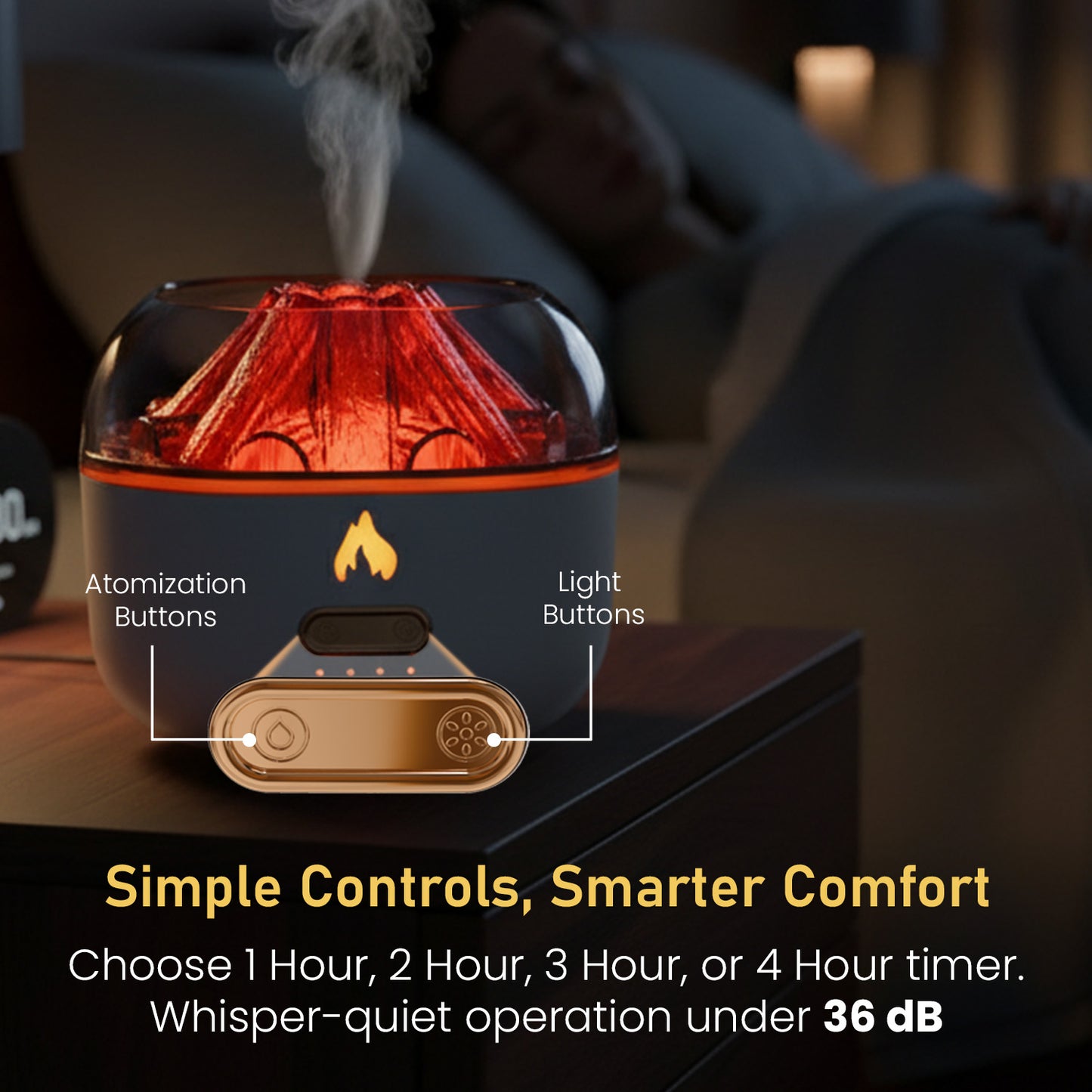 Portronics Magma Pro Cool Mist Humidifier | Realistic Volcanic Mist with Ultrasonic Technology | Auto Timer & Silent Operation | Best Humidifier for Baby in India | Ideal Air Humidifier for Home, Office & Yoga Use