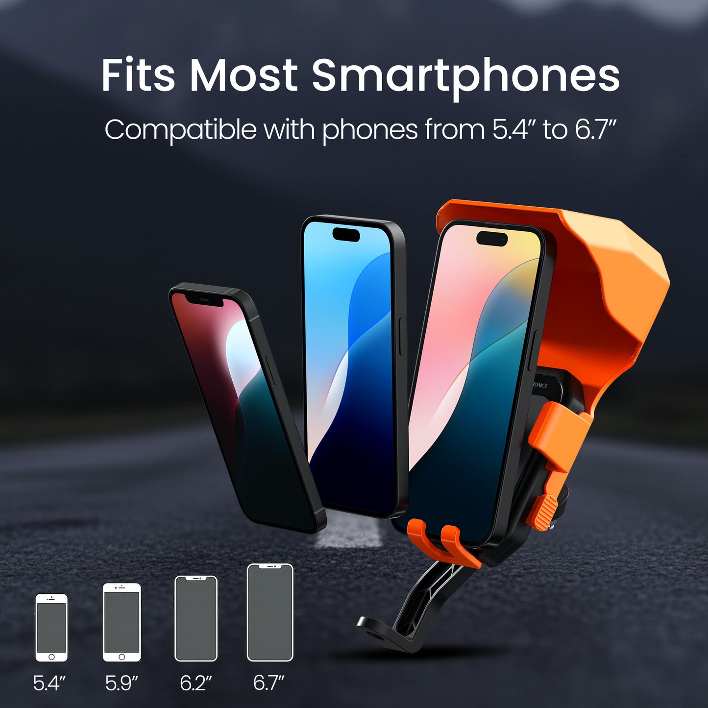 Portronics Mobike 5 Plus Bike Mobile Holder | Multi-use mounting across bikes scooters and cars | mobile holder adaptable as bike mobile holder and car mobile stand