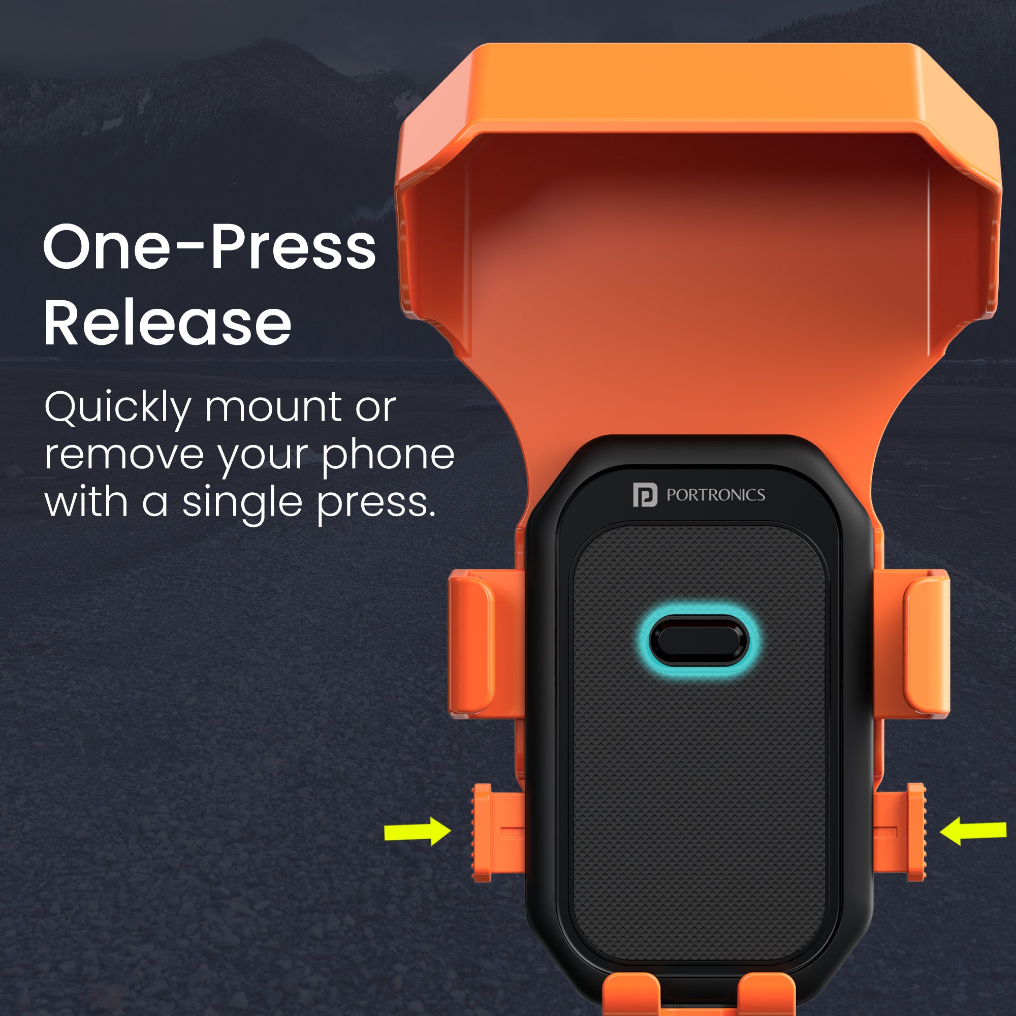 Portronics Mobike 5 Plus Scooter Mobile Holder | One-press release and 360° rotation for navigation | scooty mobile holder designed for smooth city rides