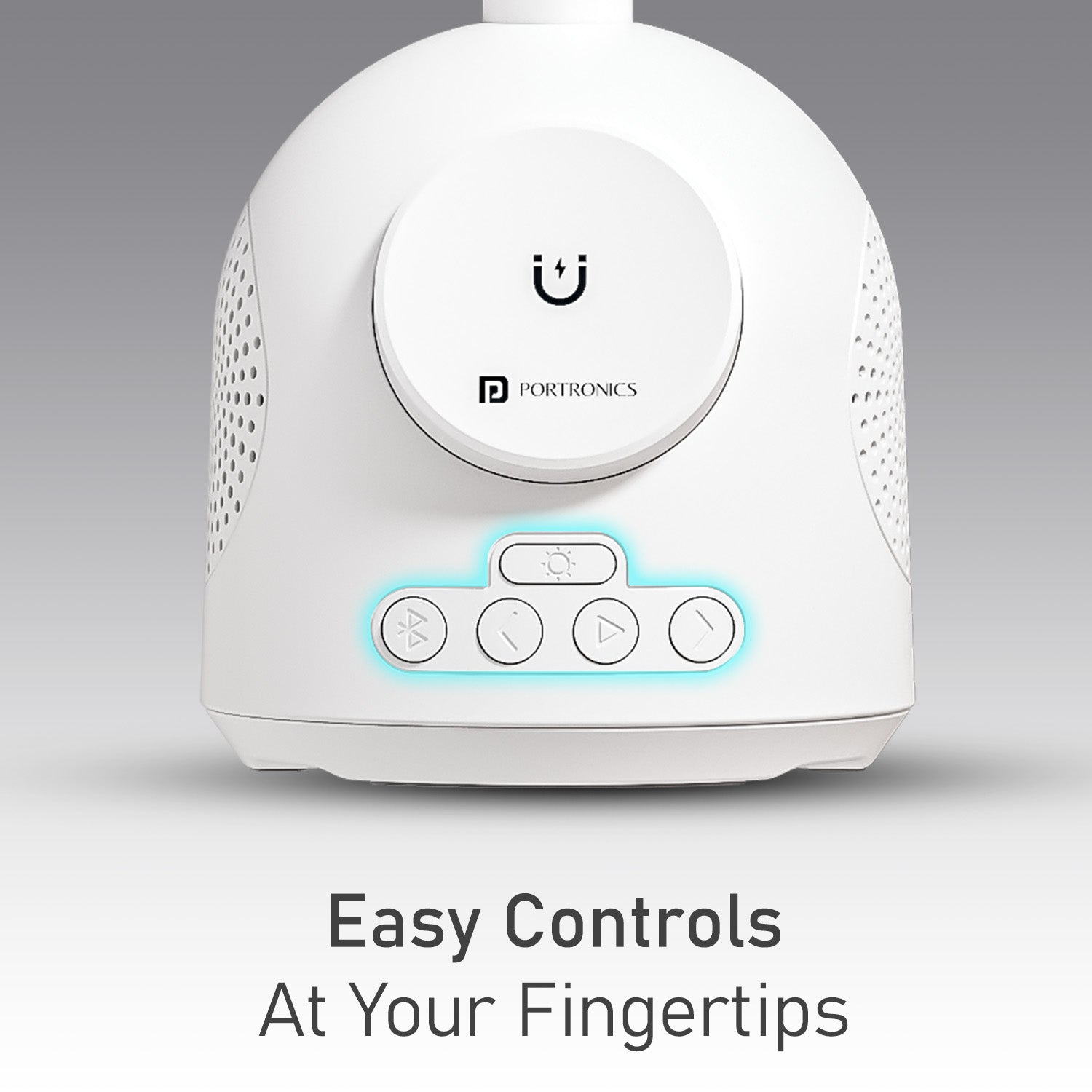 Portronics Movo II Movo Series 3-in-1 Smart Device | Quikk Qi2 Wireless Charging Pad, Wireless Charger With Clock Alternative, LED Makeup Mirror With Lights, 5W Bluetooth Speaker, and Portable Speaker for Home and Office