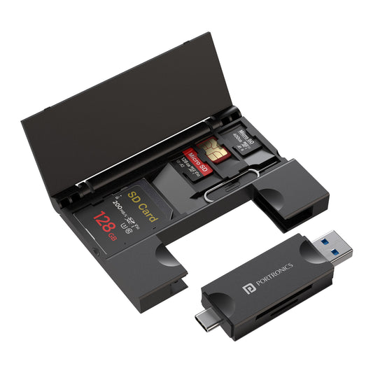 Portronics Mport 30 Plus USB hub and card reader with built-in storage online at best price