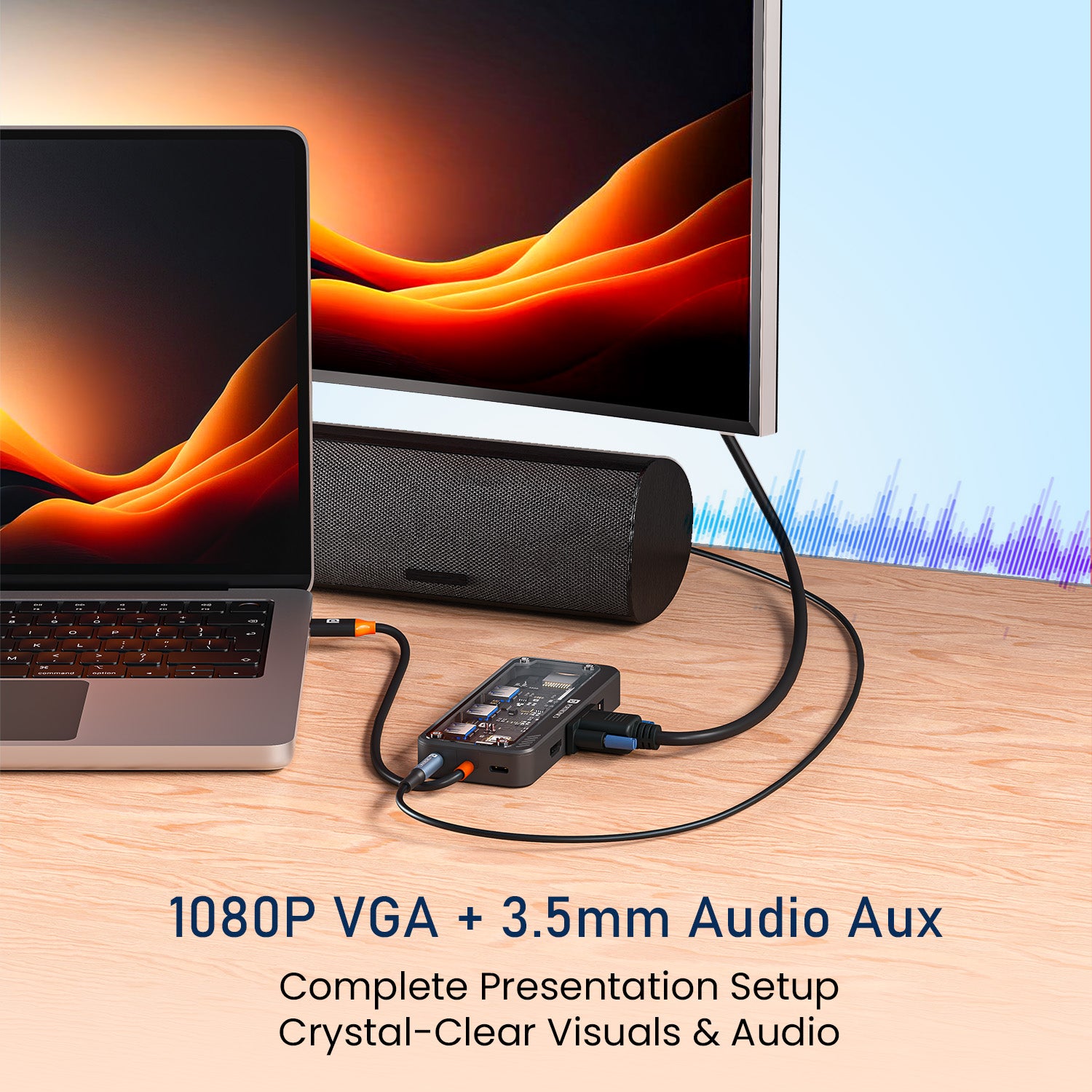 Portronics Mport View Three | USB-C Multi Function Hub with Gigabit Ethernet (RJ45) for Reliable Wired Internet | Perfect Type C USB Hub for Mac, Laptop & Desktop | Boosts Data Stability and Speed