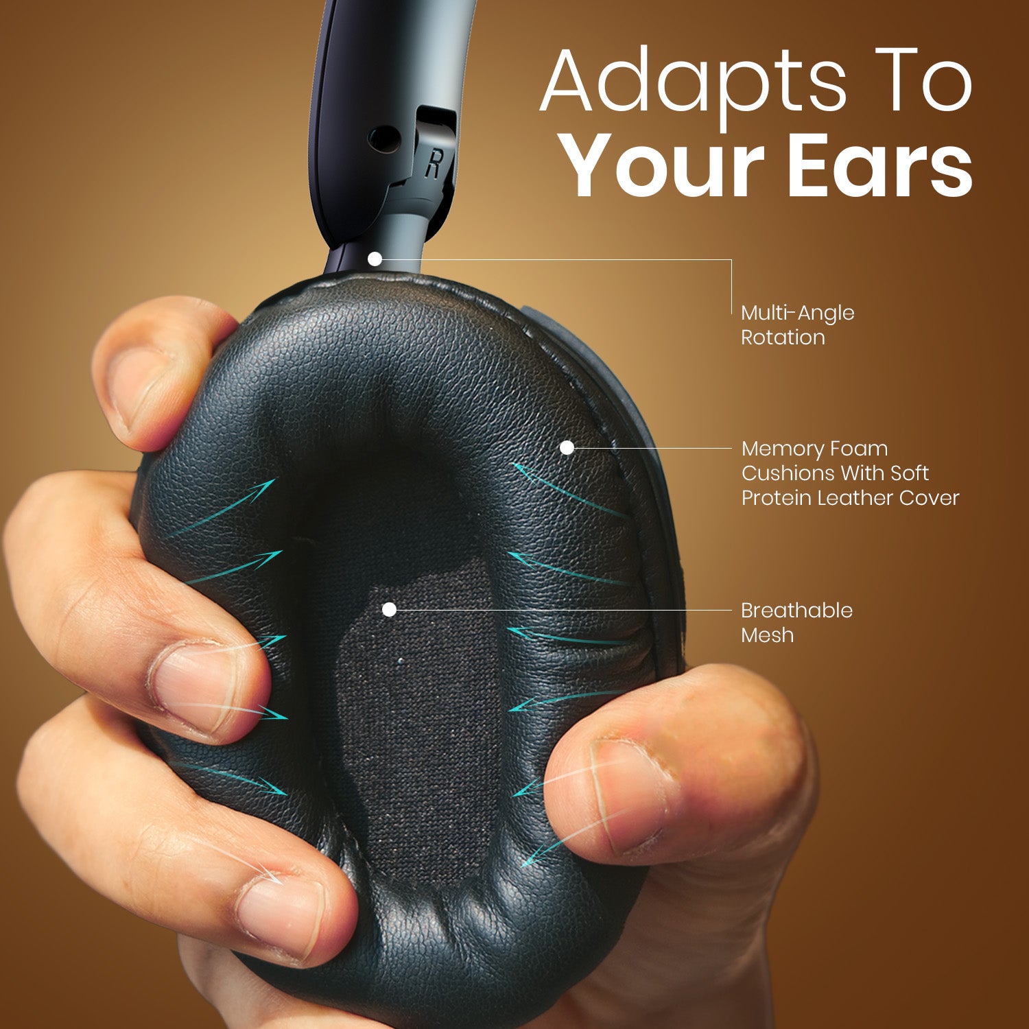 Portronics Muffs M5 Adjustable Headband Bluetooth Headphone | Foldable, Comfortable & Travel-Friendly with 50 Hours Playtime | Foldable Wireless Headphone, Over Ear Headphones, Wireless Headphone