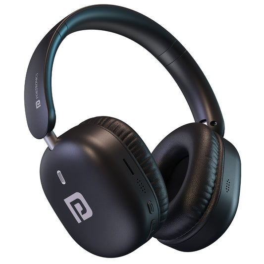 Black Portronics Muffs M6 Wireless Headphones | Ideal for music on android with 40mm drivers and dual pairing support | wireless headphones built for daily listening