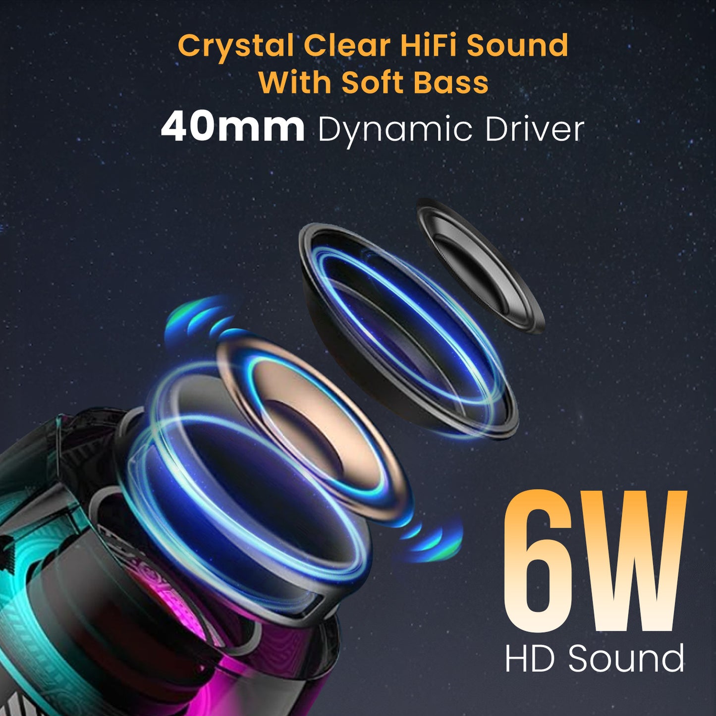 Nadya Mini Wireless Bluetooth Speaker with 40mm Dynamic Driver, RGB LED Lights, and Bluetooth 5.3 Connectivity for Crystal-Clear Sound| speakers Bluetooth online