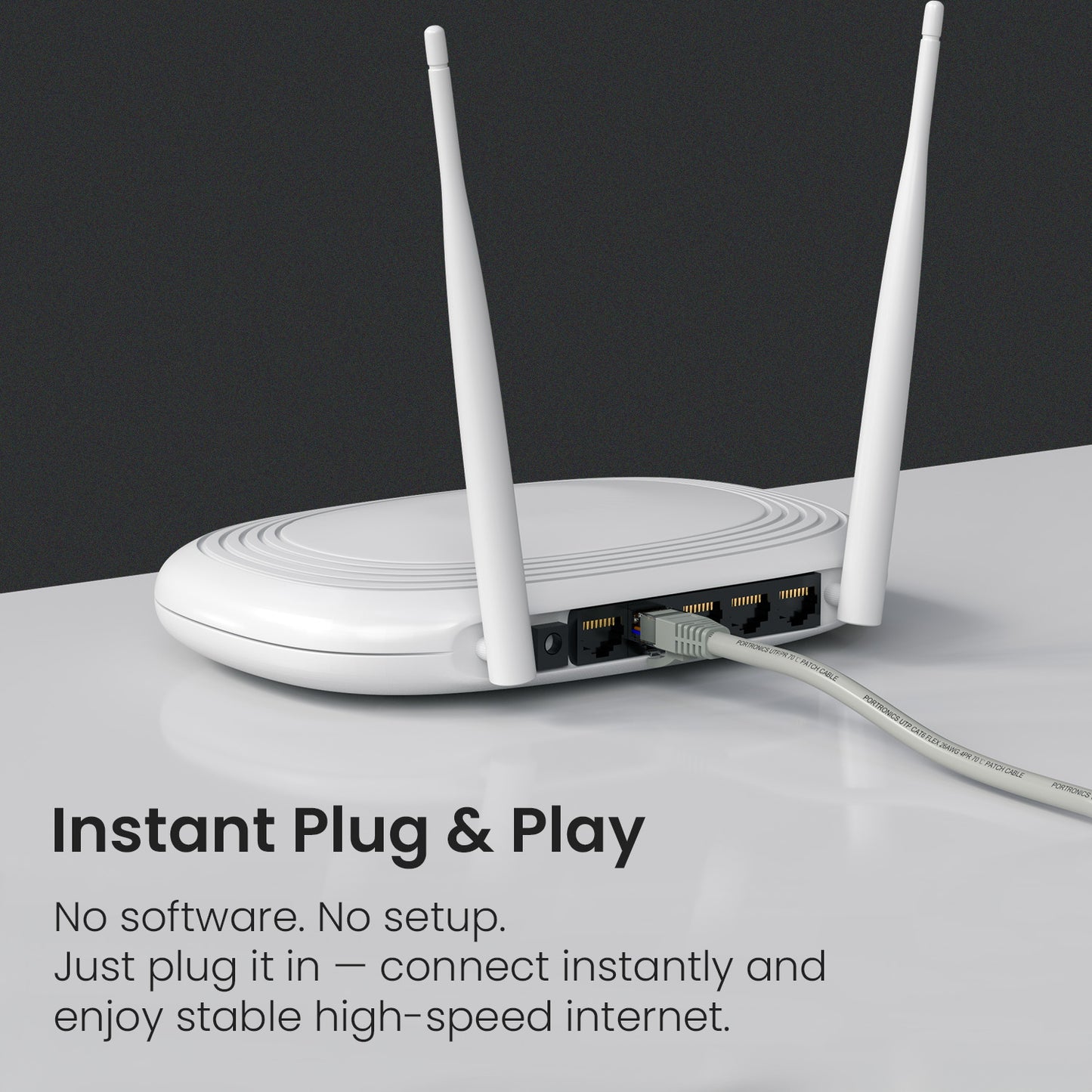 Grey Portronics Net X10 Computer Cable | Suitable for desktops, modems, printers and switches | Long-lasting cable enhancing LAN cable performance and computer accessories