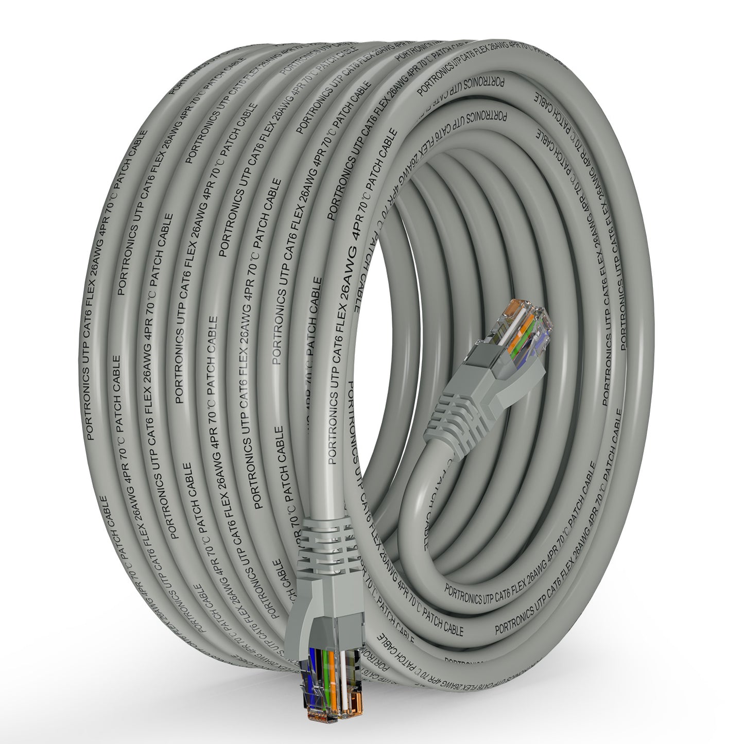 Grey Portronics Net X10 Data Cable | Wired stability for laptops, smart TVs, routers and consoles | Dependable cable for high-speed data transfer and everyday computer accessories