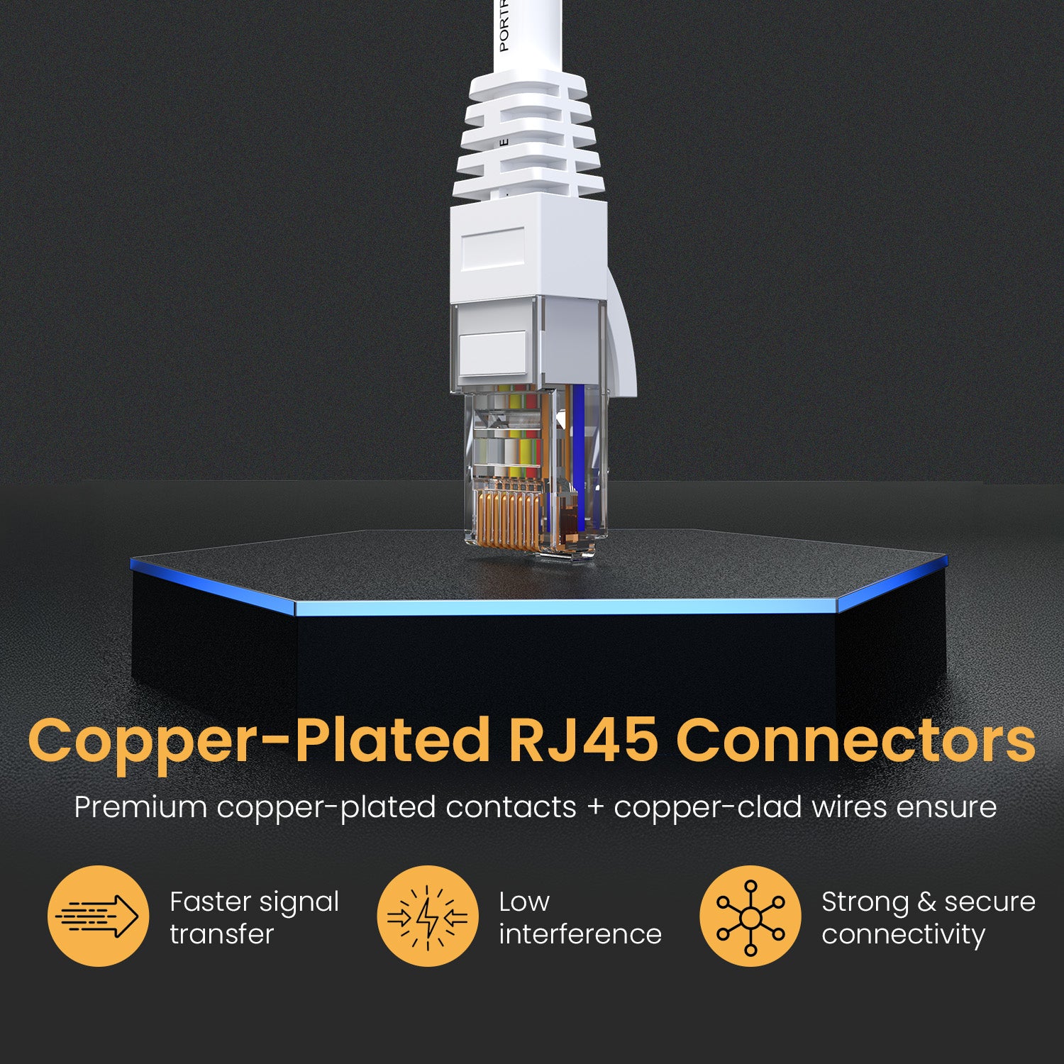 White Portronics Net X10 Network Cable | Copper-plated connectors for clear signal and reduced interference | Robust ethernet cable for uninterrupted data transfer and cat 6 cable quality| best computer accessories at best price