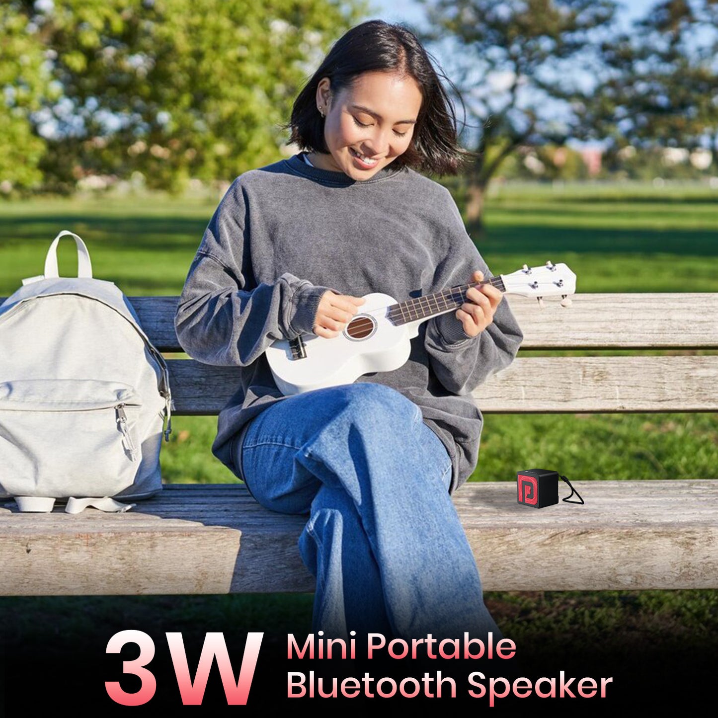 Black Portronics Nugget 3w best portable wireless buletooth speaker for music lover
