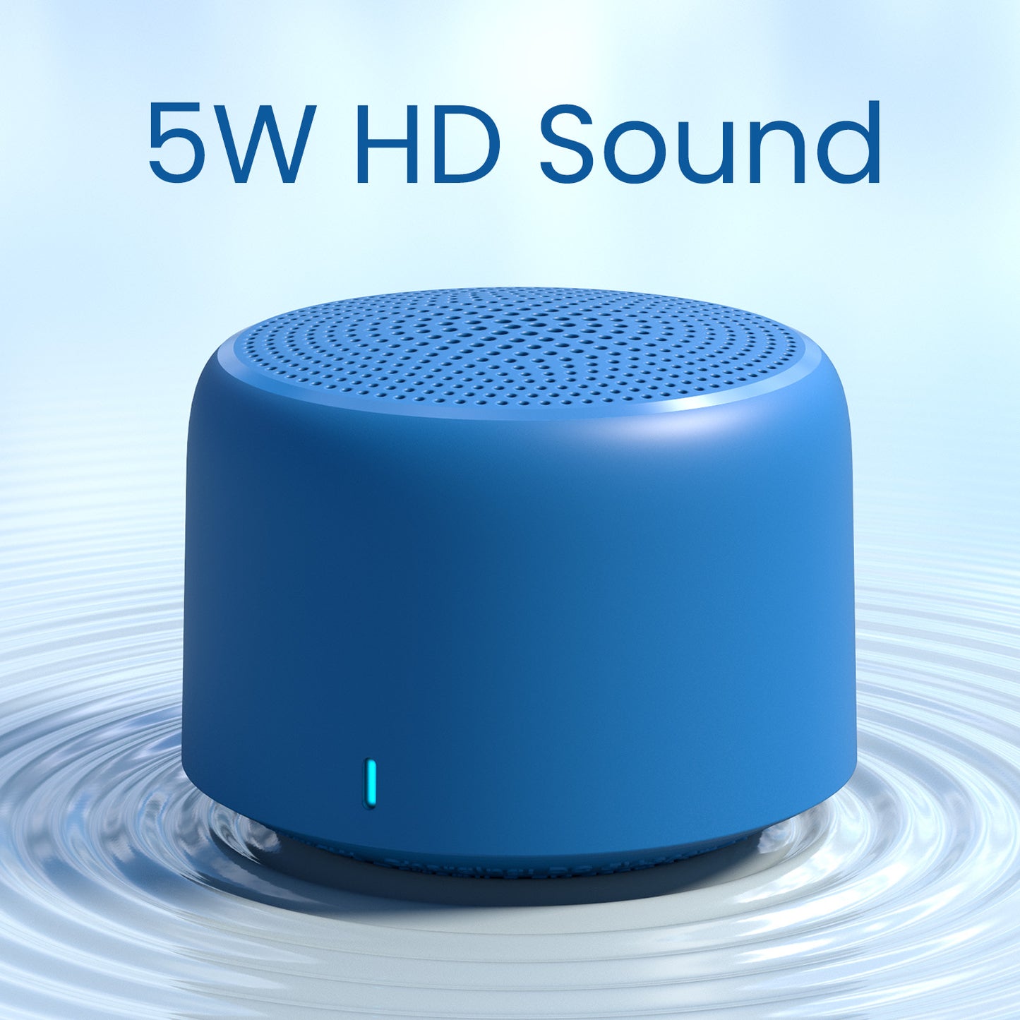 Blue Mini Bluetooth Speaker Portronics Pico | Pocket-Sized Wireless Speaker with 5W Output & Travel-Friendly Size
