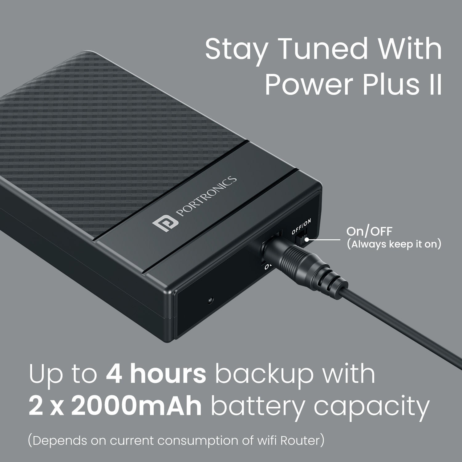 Portronics Power Plus II Router Power Bank | Durable & Stylish UPS Design for Home & Office WiFi Connectivity | Router Power Bank, Power Extension, Power Banks