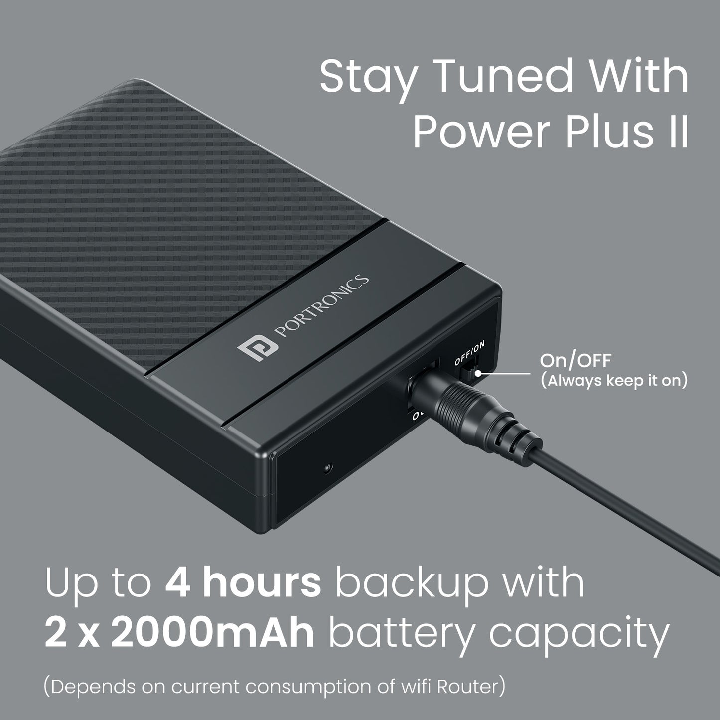 Portronics Power Plus II Router Power Bank | Durable & Stylish UPS Design for Home & Office WiFi Connectivity | Router Power Bank, Power Extension, Power Banks