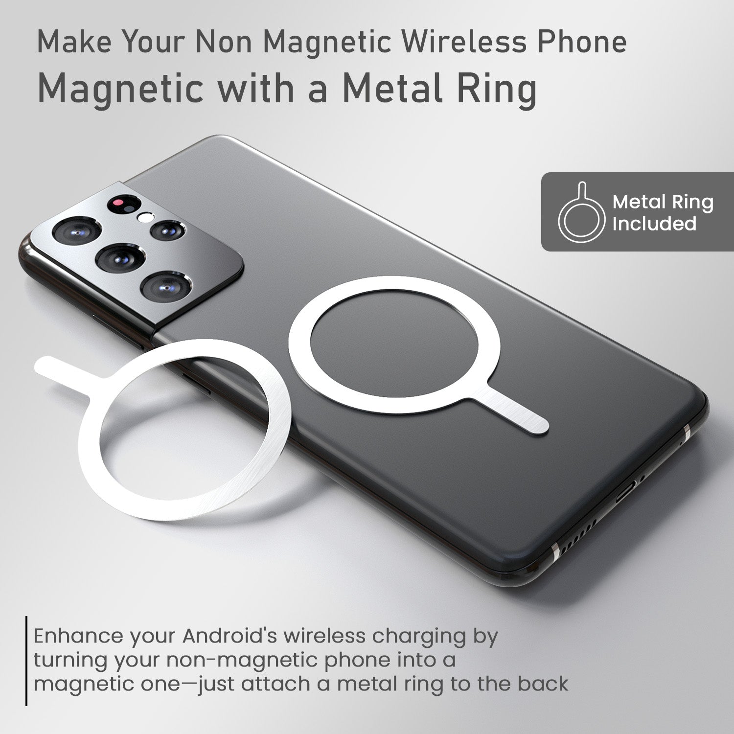 Black Portronics Revvo Magnetic Power Bank | 10000mAh High-Density Battery for Smartphones and Laptops | Portable Power Bank, Power Bank for Mobile| wireless power bank with metal ring