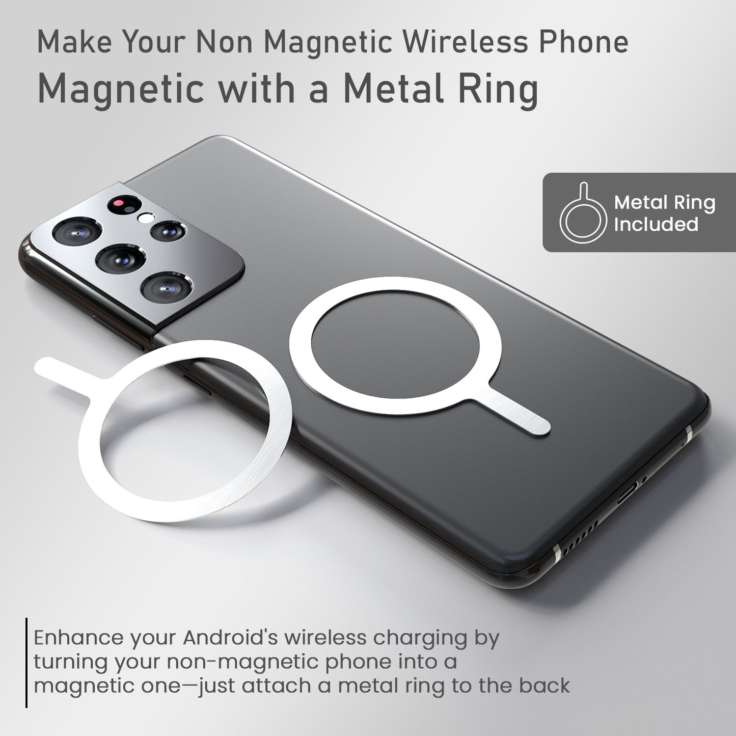 Black Portronics Revvo Magnetic Power Bank | 10000mAh High-Density Battery for Smartphones and Laptops | Portable Power Bank, Power Bank for Mobile| wireless power bank with metal ring